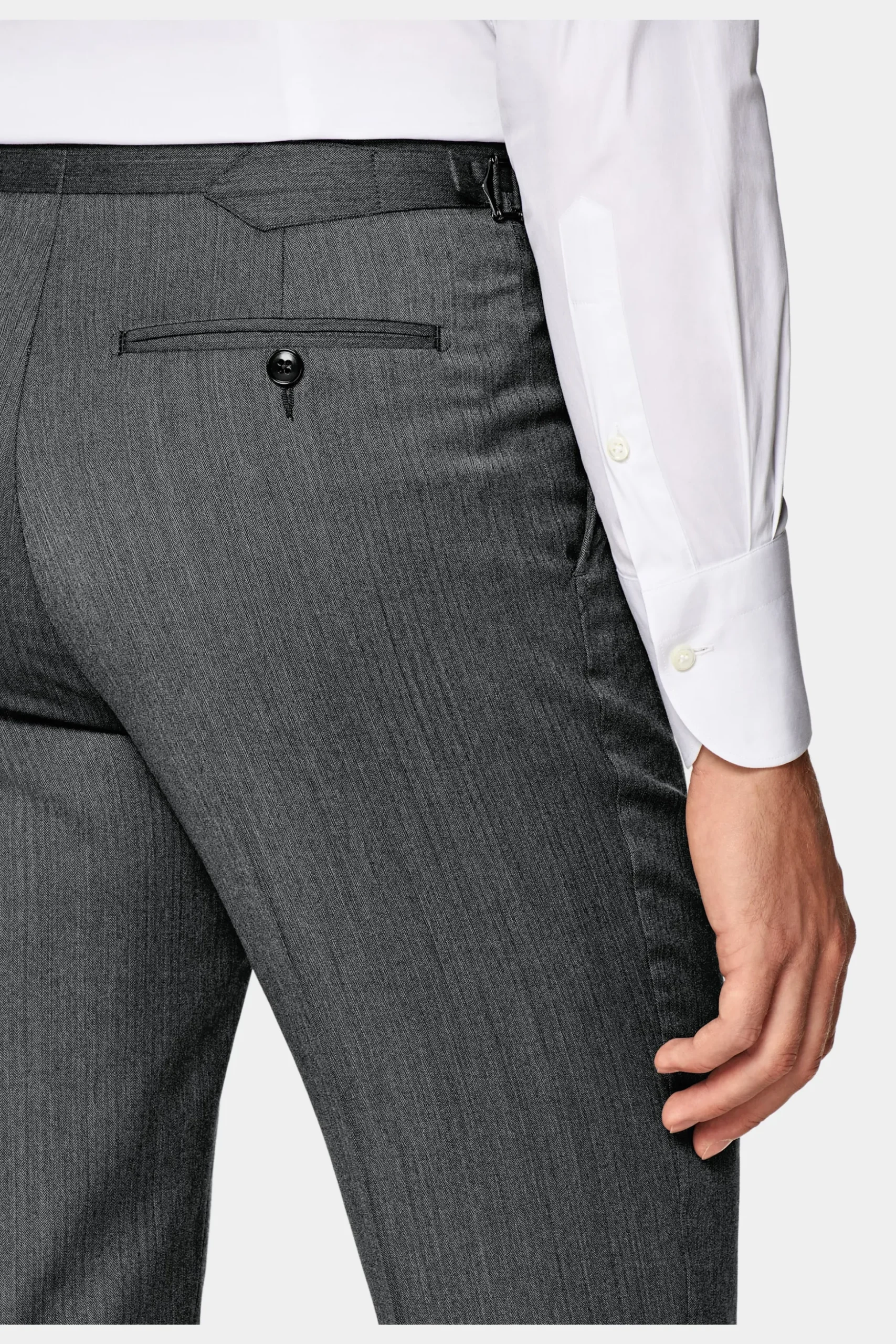 SUITSUPPLY Havana Anzug Dunkelgrau Fischgrätmuster-Männlich Business Anzüge