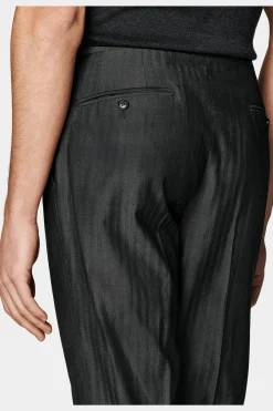 SUITSUPPLY Havana Anzug Dunkelgrau Fischgrätmuster-Männlich Business Anzüge
