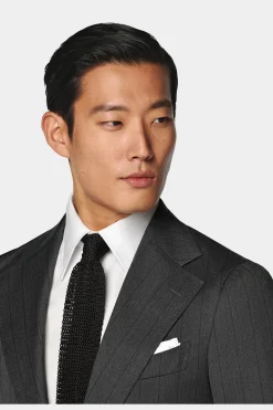 SUITSUPPLY Havana Anzug Dunkelgrau Gestreift-Männlich Business Anzüge