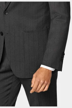 SUITSUPPLY Havana Anzug Dunkelgrau Gestreift-Männlich Business Anzüge