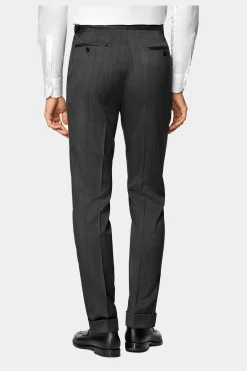 SUITSUPPLY Havana Anzug Dunkelgrau Gestreift-Männlich Business Anzüge