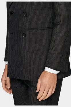 SUITSUPPLY Havana Anzug Dunkelgrau Gestreift-Männlich Business Anzüge