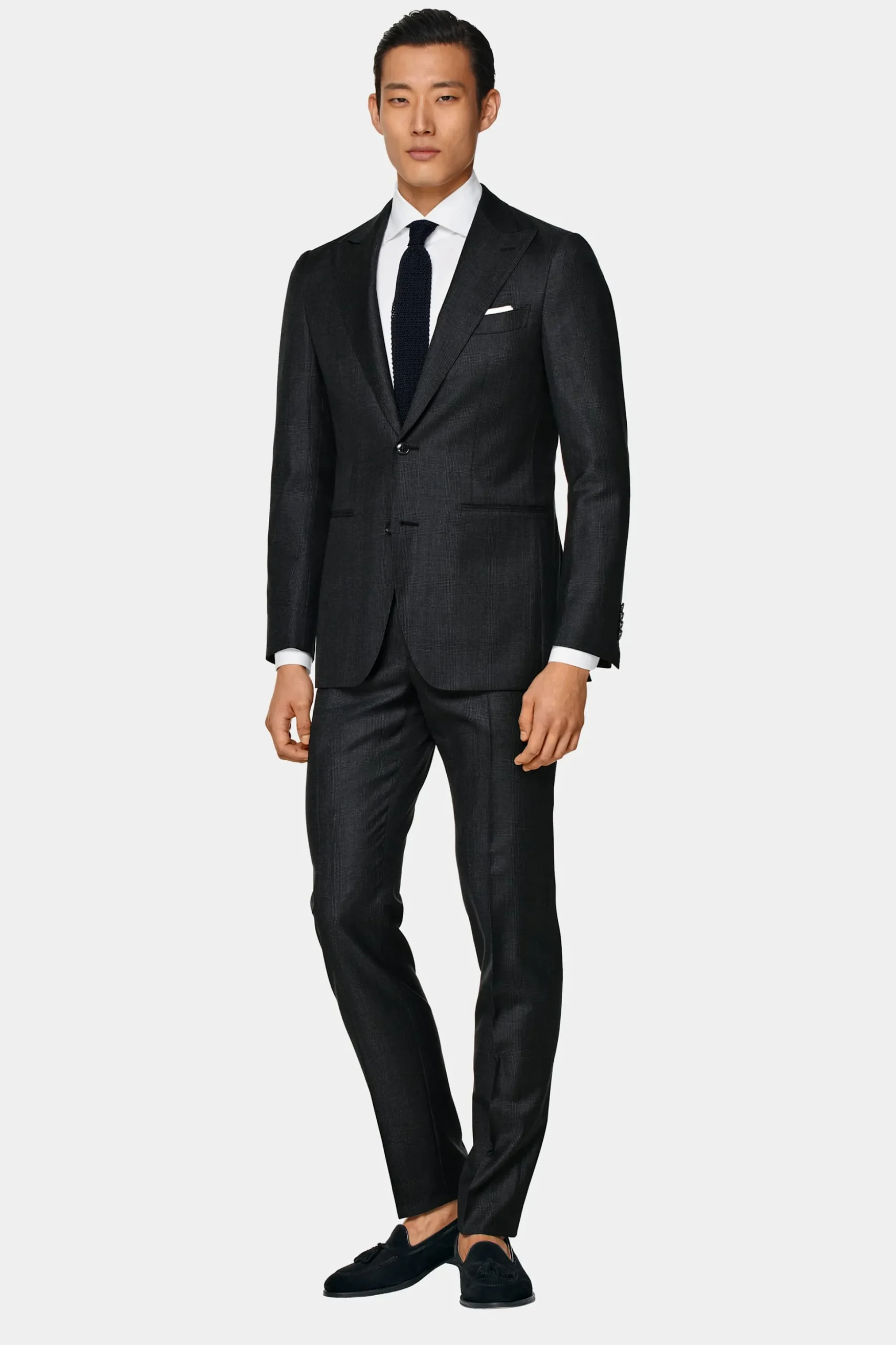 SUITSUPPLY Havana Anzug Dunkelgrau Kariert-Männlich Business Anzüge