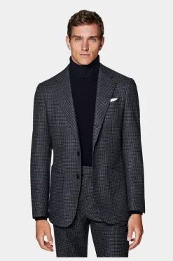 SUITSUPPLY Havana Anzug Dunkelgrau Mit Karo-Männlich Casual Anzüge