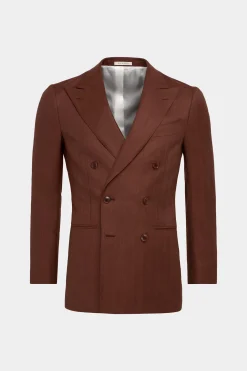 SUITSUPPLY Havana Anzug Dunkelorange Fischgrätmuster-Männlich Business Anzüge