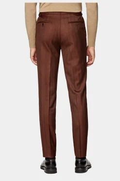 SUITSUPPLY Havana Anzug Dunkelorange Fischgrätmuster-Männlich Business Anzüge