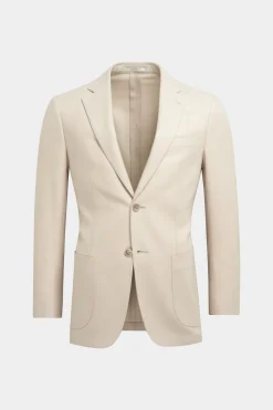 SUITSUPPLY Havana Anzug Hellbraun Mit Fischgrätmuster-Männlich Casual Anzüge