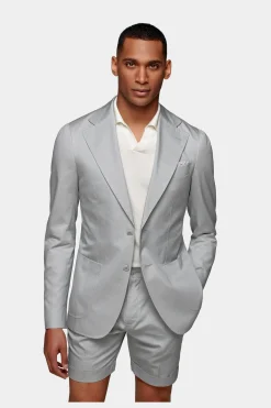 SUITSUPPLY Havana Anzug Hellgrau-Männlich Casual Anzüge