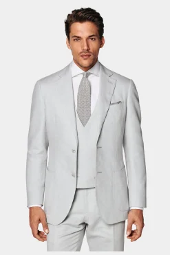 SUITSUPPLY Havana Anzug Hellgrau-Männlich Casual Anzüge