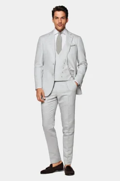 SUITSUPPLY Havana Anzug Hellgrau-Männlich Casual Anzüge