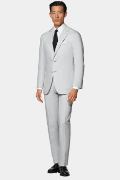 SUITSUPPLY Havana Anzug Hellgrau-Männlich Casual Anzüge