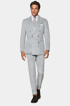 SUITSUPPLY Havana Anzug Hellgrau-Männlich Casual Anzüge