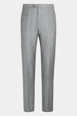 SUITSUPPLY Havana Anzug Hellgrau Mit Hahnentrittmuster-Männlich Casual Anzüge