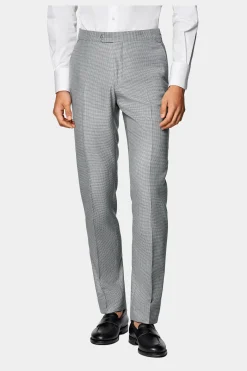 SUITSUPPLY Havana Anzug Hellgrau Mit Hahnentrittmuster-Männlich Casual Anzüge