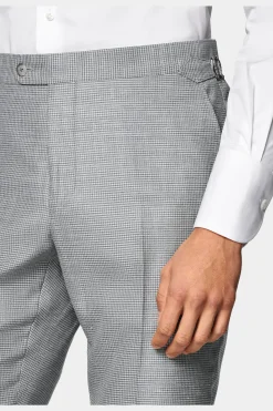 SUITSUPPLY Havana Anzug Hellgrau Mit Hahnentrittmuster-Männlich Casual Anzüge