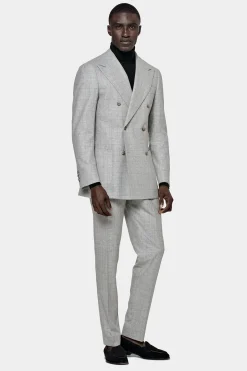 SUITSUPPLY Havana Anzug Hellgrau Mit Karo-Männlich Casual Anzüge