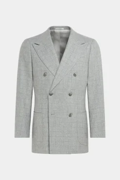 SUITSUPPLY Havana Anzug Hellgrau Mit Karo-Männlich Casual Anzüge