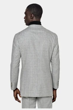 SUITSUPPLY Havana Anzug Hellgrau Mit Karo-Männlich Casual Anzüge