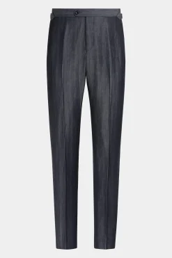 SUITSUPPLY Havana Anzug Mittelblau Fischgrätmuster-Männlich Casual Anzüge