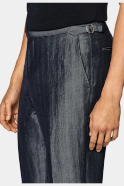 SUITSUPPLY Havana Anzug Mittelblau Fischgrätmuster-Männlich Casual Anzüge