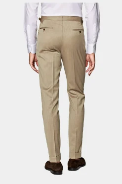 SUITSUPPLY Havana Anzug Mittelbraun Fischgrätmuster-Männlich Business Anzüge