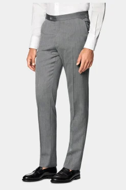 SUITSUPPLY Havana Anzug Mittelgrau Fischgrätmuster-Männlich Business Anzüge