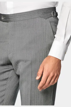 SUITSUPPLY Havana Anzug Mittelgrau Fischgrätmuster-Männlich Business Anzüge