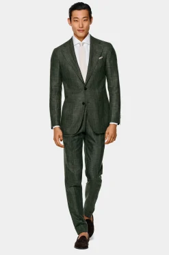SUITSUPPLY Havana Anzug Mittelgrün-Männlich Casual Anzüge