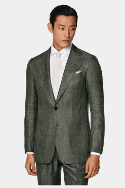 SUITSUPPLY Havana Anzug Mittelgrün-Männlich Casual Anzüge