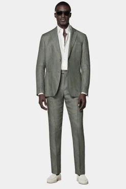 SUITSUPPLY Havana Anzug Mittelgrün-Männlich Leinenanzüge