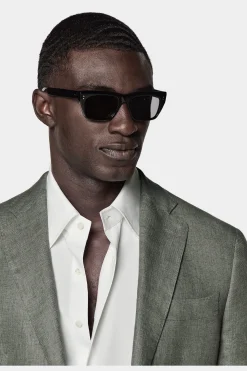 SUITSUPPLY Havana Anzug Mittelgrün-Männlich Leinenanzüge