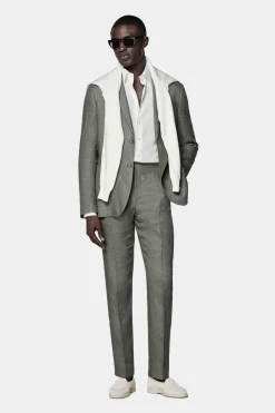 SUITSUPPLY Havana Anzug Mittelgrün-Männlich Leinenanzüge