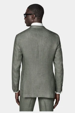 SUITSUPPLY Havana Anzug Mittelgrün-Männlich Leinenanzüge