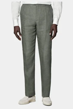 SUITSUPPLY Havana Anzug Mittelgrün-Männlich Leinenanzüge