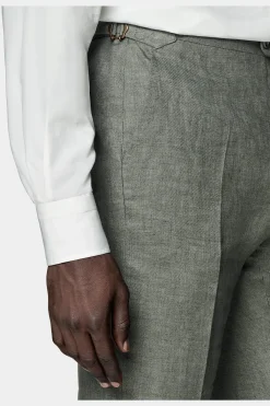 SUITSUPPLY Havana Anzug Mittelgrün-Männlich Leinenanzüge