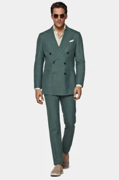 SUITSUPPLY Havana Anzug Mittelgrün-Männlich Casual Anzüge