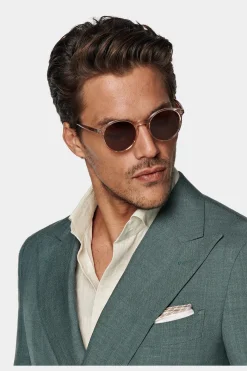 SUITSUPPLY Havana Anzug Mittelgrün-Männlich Casual Anzüge