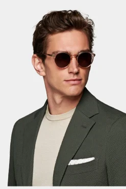 SUITSUPPLY Havana Anzug Mittelgrün-Männlich Casual Anzüge