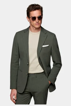 SUITSUPPLY Havana Anzug Mittelgrün-Männlich Casual Anzüge