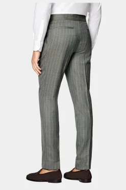 SUITSUPPLY Havana Anzug Mittelgrün Gestreift-Männlich Casual Anzüge