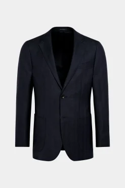 SUITSUPPLY Havana Anzug Navy Fischgrätmuster-Männlich Casual Anzüge