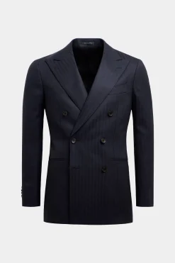 SUITSUPPLY Havana Anzug Navy Fischgrätmuster-Männlich Business Anzüge