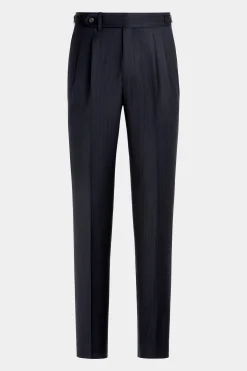 SUITSUPPLY Havana Anzug Navy Fischgrätmuster-Männlich Business Anzüge