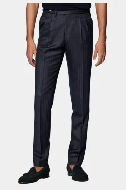 SUITSUPPLY Havana Anzug Navy Fischgrätmuster-Männlich Business Anzüge