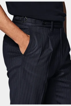 SUITSUPPLY Havana Anzug Navy Fischgrätmuster-Männlich Business Anzüge