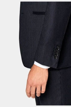 SUITSUPPLY Havana Anzug Navy Gestreift-Männlich Business Anzüge