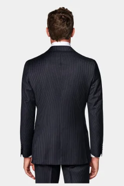 SUITSUPPLY Havana Anzug Navy Gestreift-Männlich Business Anzüge