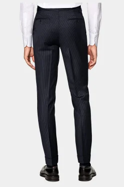 SUITSUPPLY Havana Anzug Navy Gestreift-Männlich Business Anzüge