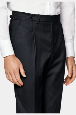 SUITSUPPLY Havana Anzug Navy Gestreift-Männlich Business Anzüge