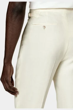 SUITSUPPLY Havana Anzug Off-White Fischgrätmuster-Männlich Casual Anzüge